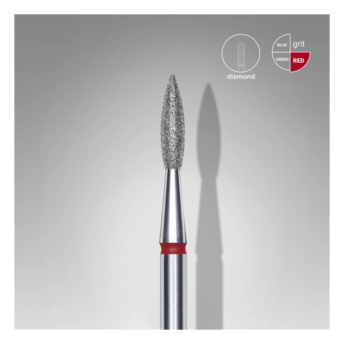 EXPERT Dijamantski nastavak za el.turpiju plamen, crveni 2.1/8mm